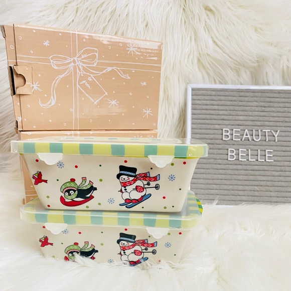 Temptations Christmas ceramic bake dishes with lids - Picture 4 of 8